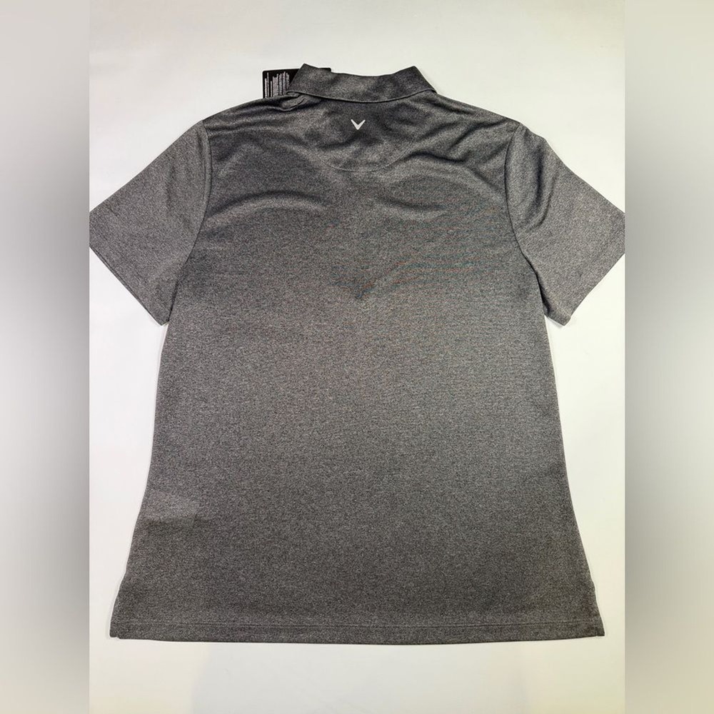 NWT Callaway Women Large Gray Black Heather Zip Collar Golf Polo Activewear - Picture 3 of 8